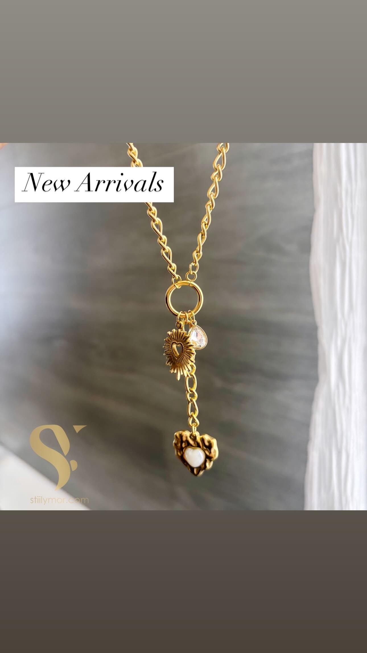 Collar Y corazón perlado