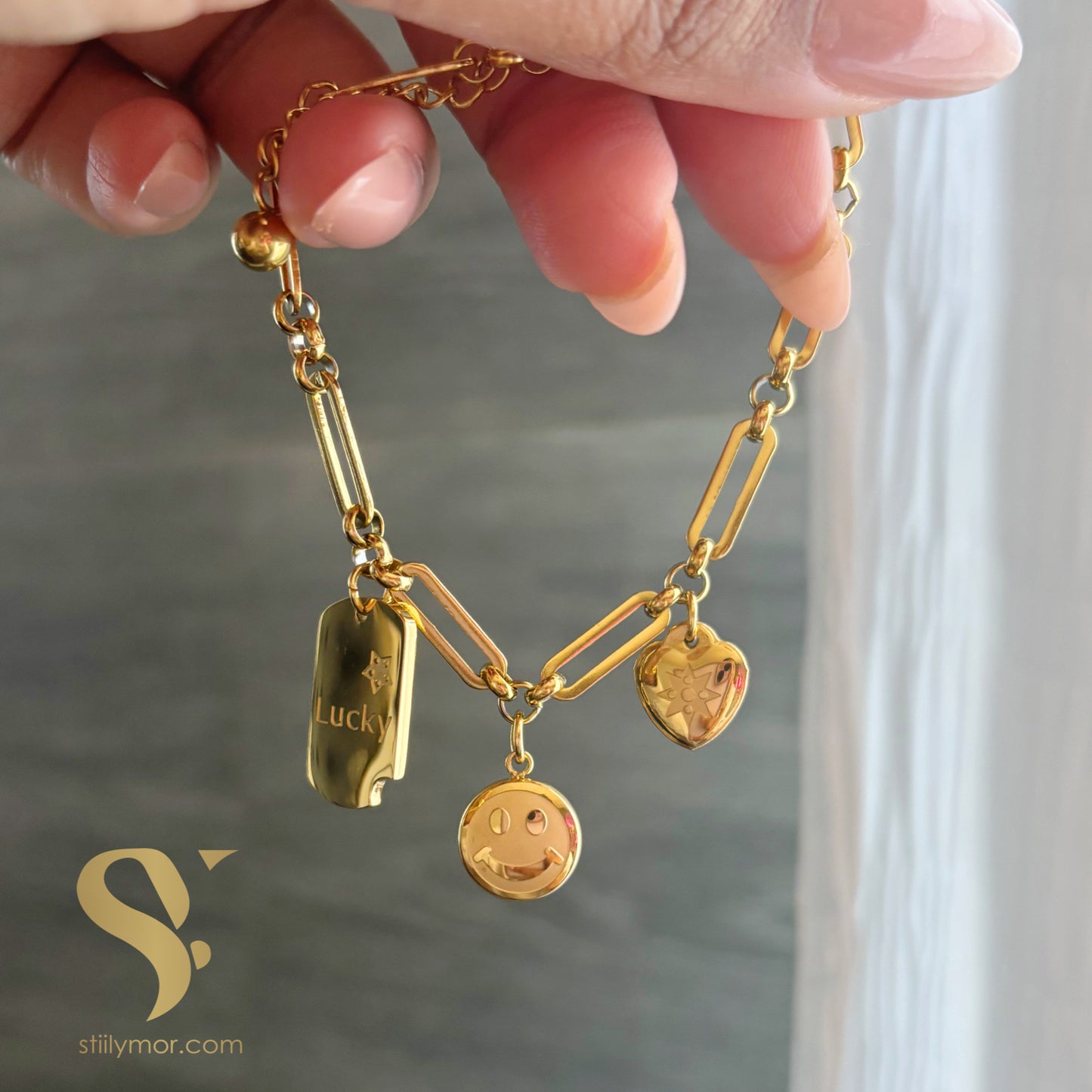 Pulsera multi charms happy face