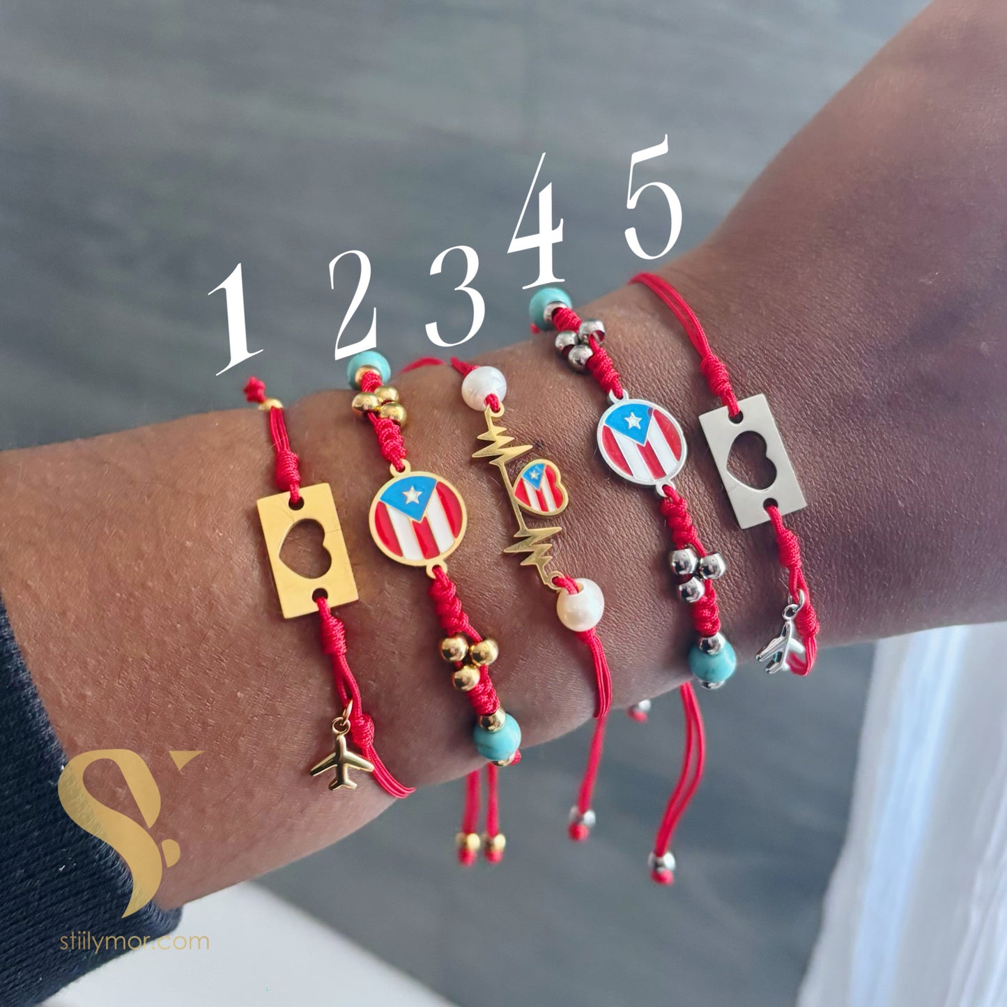Pulsera hilo rojo ajustables PR