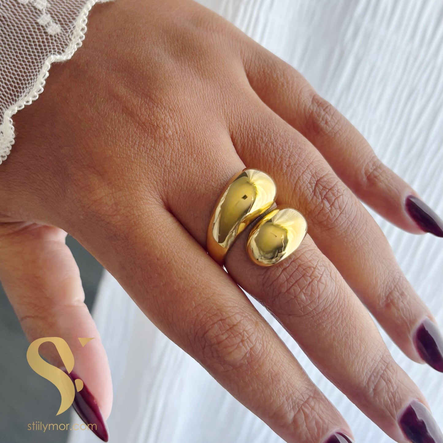 Anillo doble gota Chunky 6-10