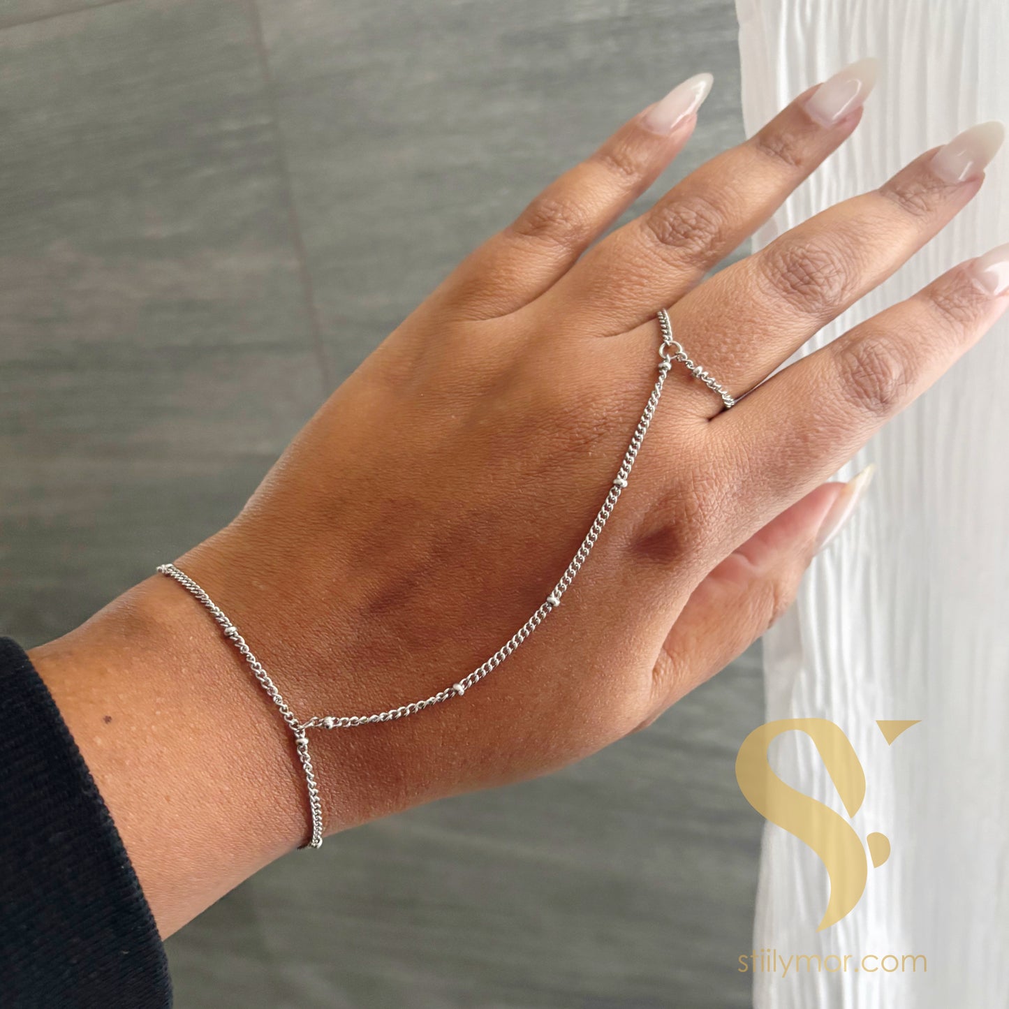 Silver ring bracelet