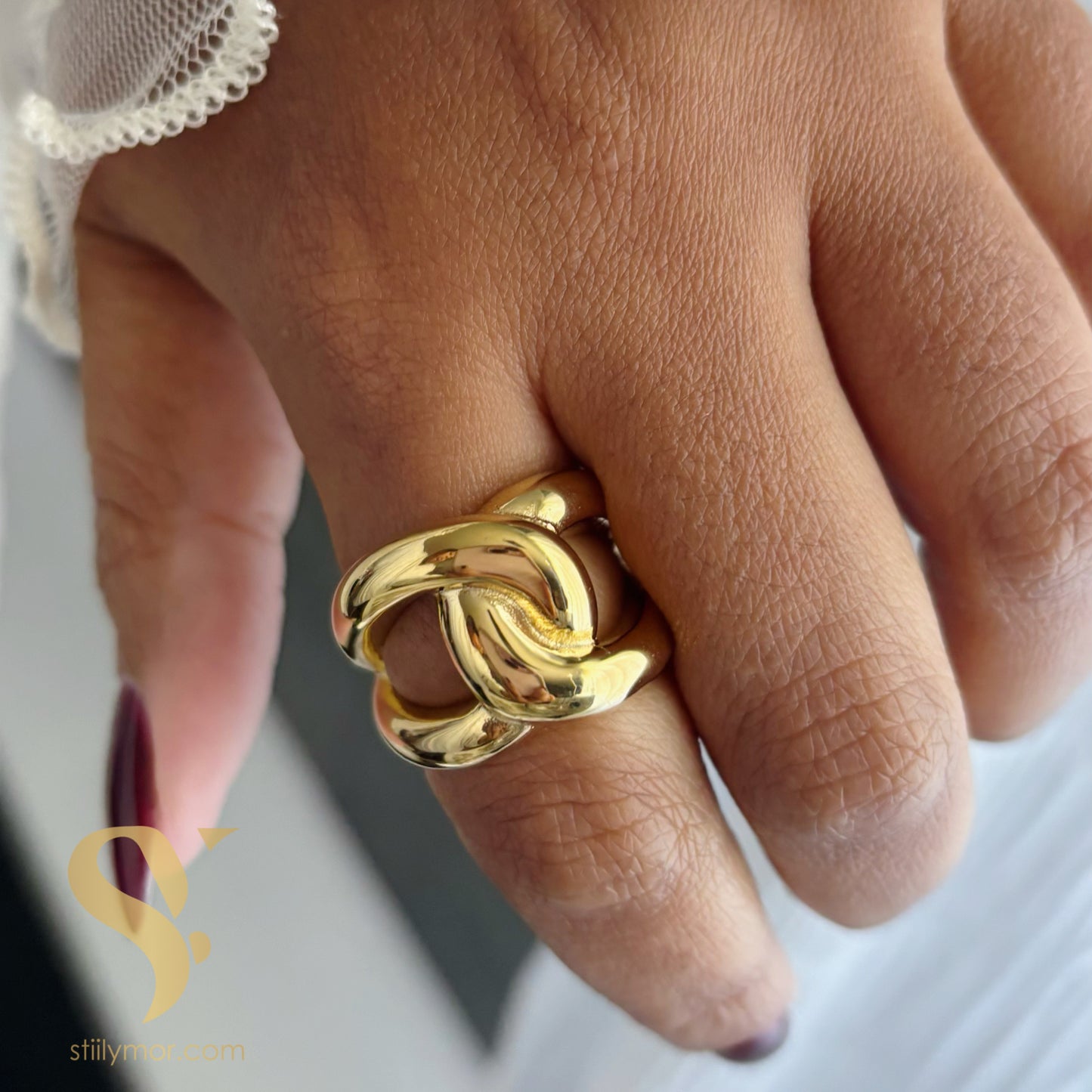 Anillo Chunky entrelazado 7-9