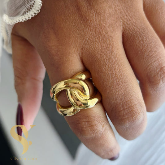 Anillo Chunky entrelazado 7-9