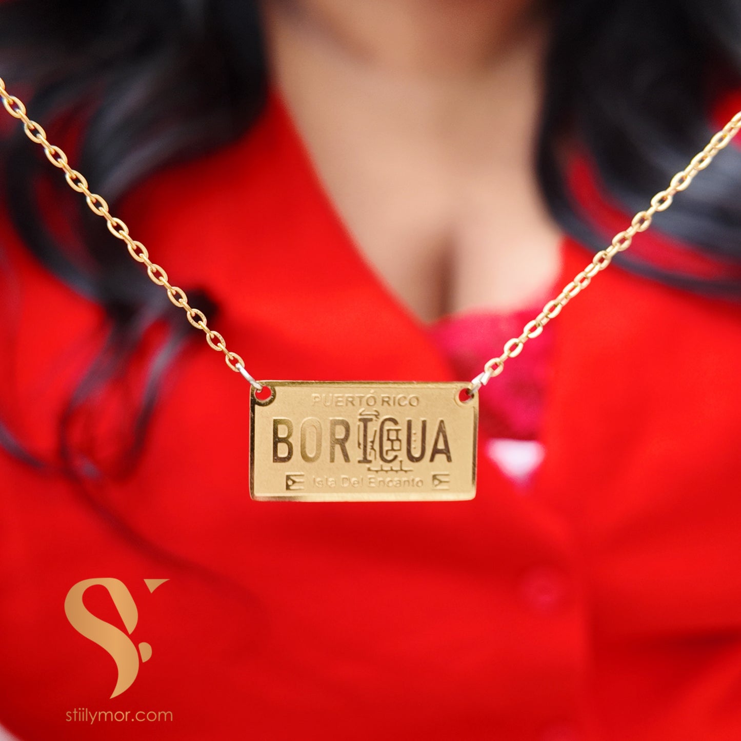 Collar tablilla boricua