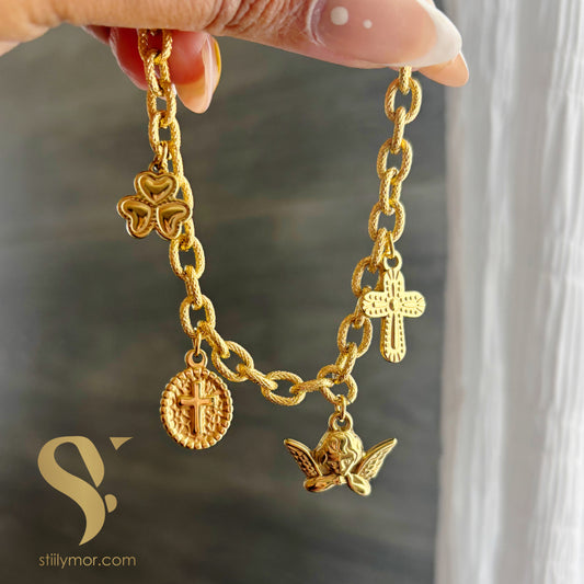 Pulsera charms religiosa