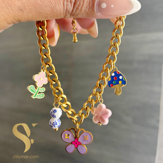 Pulsera con dijes mariposa