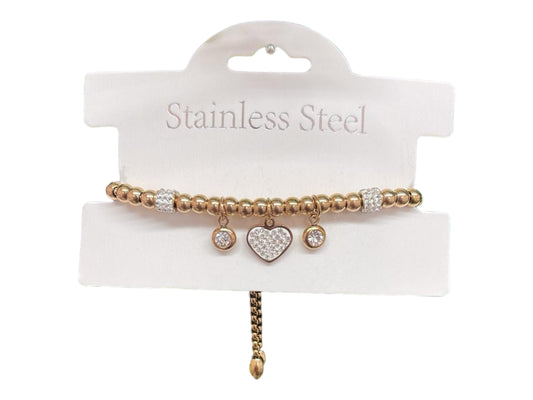 rose gold heart adjustable bracelet