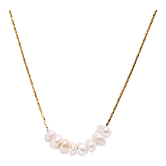 Simple multi fresh pearls necklace