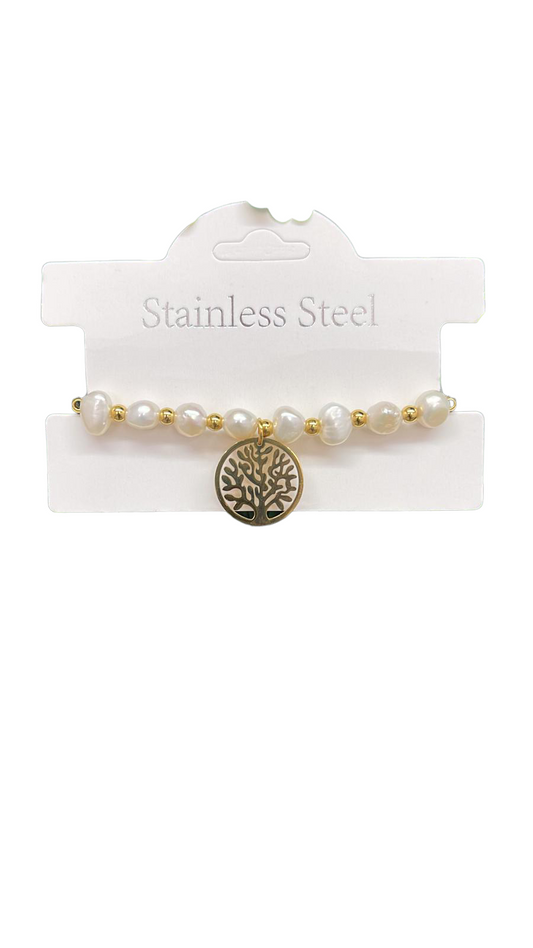 strechy fresh pearls bracelet