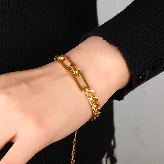 Mix clip bracelet gold
